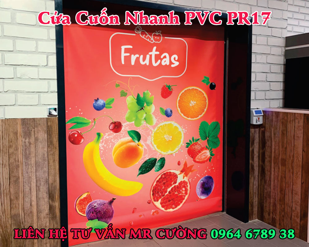 Cửa cuốn nhanh tự phục hồi có in hình